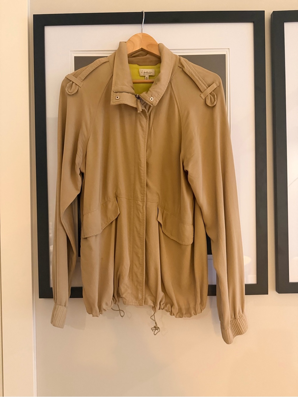 Aritzia Beige Utility Jacket with Epaulets